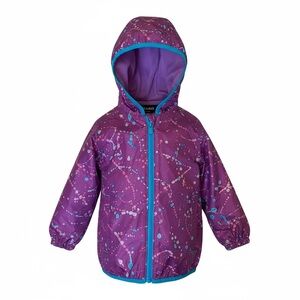 Lands' End Purple and Blue Toddler Raincoat with Star Pattern- Lightweight